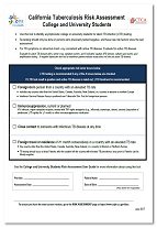California Tuberculosis Risk Assessment for College and University Students