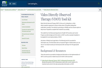 Video Directly Observed Therapy (VDOT) Tool Kit