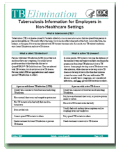 Tuberculosis Information for Employers in Non-Healthcare Settings