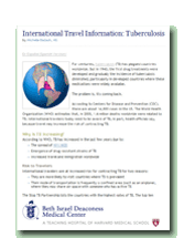 International Travel Information: Tuberculosis